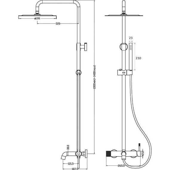 Душевая стойка Boheme Uno 468-SGM, shine gun metal, Цвет производителя: shine gun metal - фото 2