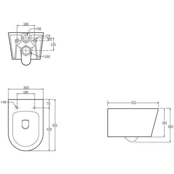 Инсталляция с подвесным унитазом комплект: Aquatek INS-0000012 с подвесным безободковым унитазом Оберон AQ1365T-00 сиденье микролифт (Система смыва торнадо) - фото 10