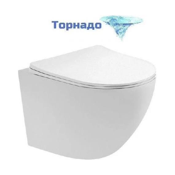 Инсталляция с подвесным унитазом комплект: Grohe Rapid SL 38772001 с подвесным безободковым унитазом Aquatek Европа AQ1900T-00 сиденье микролифт, крепление, кнопка смыва хром (Система смыва торнадо), Цвет производителя: белый - фото 3