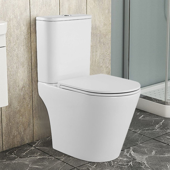 Унитаз-компакт безободковый Azario Berton AZ-6093 с тонкой крышкой микролифт (Система смыва торнадо) - фото 14