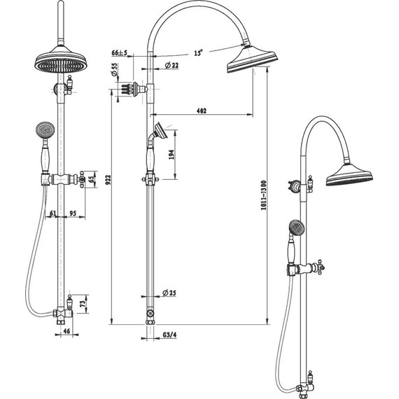 Душевая стойка Boheme Brillante 403, chrome - фото 2