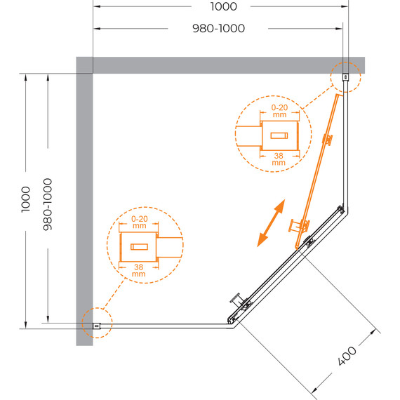 Душевое ограждение 100x100 см Cezares Relax-304-P-1-100-C-CR, хром/прозрачное - фото 6