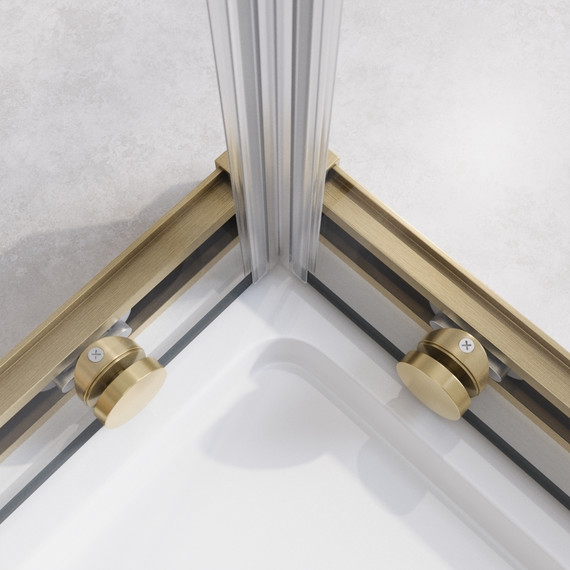 Душевое ограждение 90x90 см Cezares Relax-304-A-2-90-C-BORO, золото/прозрачное - фото 3