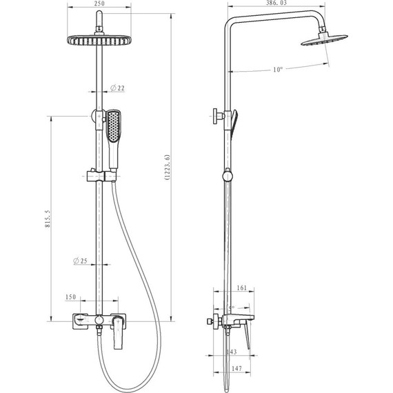 Душевая стойка Boheme Venturo 388-W, white gold, Цвет производителя: white gold - фото 3