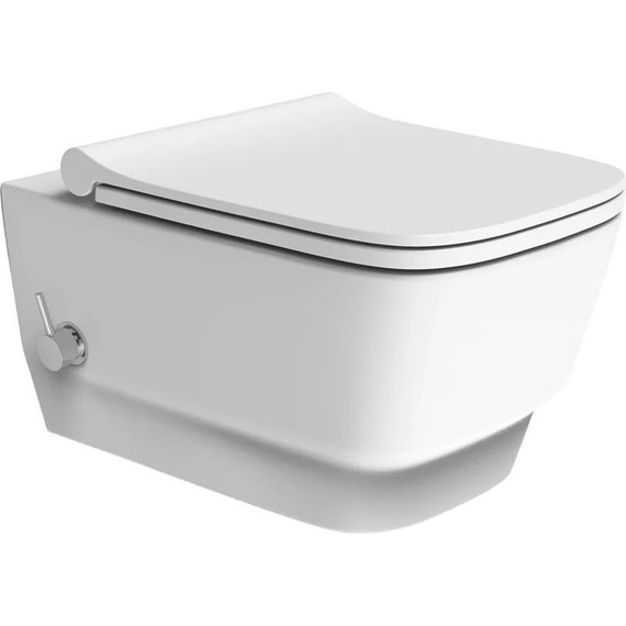 Унитаз-биде подвесной безободковый Boheme Bello 971-2-MW, белый матовый - фото 