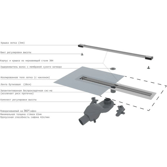 Трап Boheme B&T Infinity 60 см 981-60-B, чёрный, Цвет производителя: чёрный - фото 4