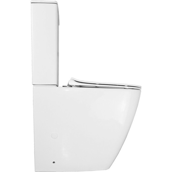 Унитаз-компакт безободковый Azario Mirada S AZ-1288A с тонкой крышкой микролифт, Цвет производителя: белый - фото 13