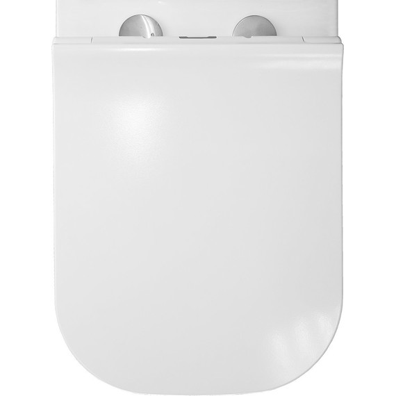 Унитаз-компакт безободковый Azario Mirada S AZ-1288A с тонкой крышкой микролифт, Цвет производителя: белый - фото 6