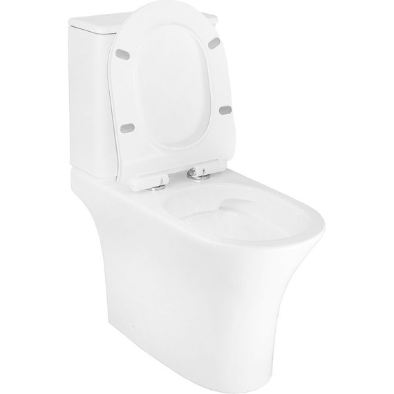 Унитаз-компакт безободковый Azario Frento AZ-2311 с тонкой крышкой микролифт - фото 3