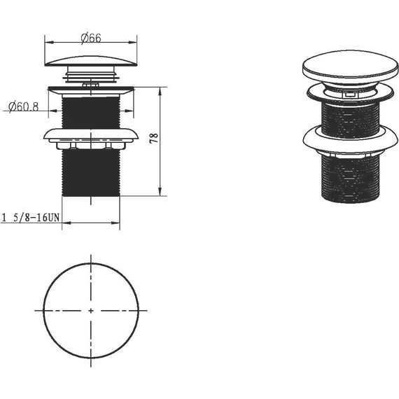 Донный клапан Boheme Medici 610, бронза - фото 2