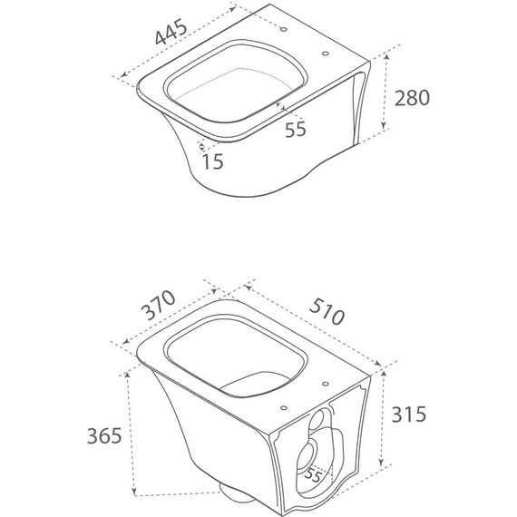 Унитаз-биде подвесной безободковый Boheme Mirage 965-2, белый глянцевый - фото 5