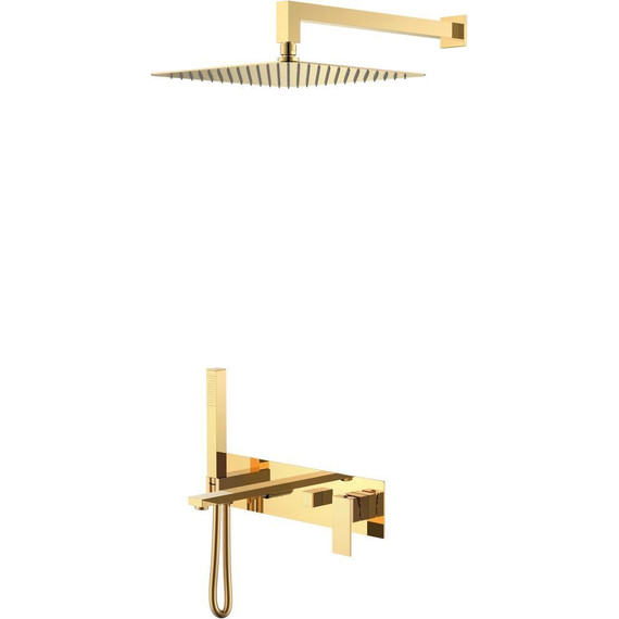Душевая система для ванны Boheme Qubic 474-G (со скрытой частью) gold, Цвет производителя: gold - фото 