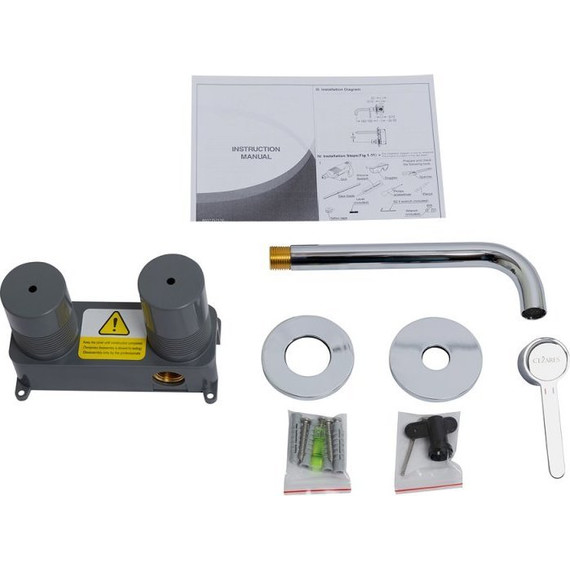 Смеситель для раковины настенный Cezares ECO-DI-01, Цвет производителя: хром - фото 2