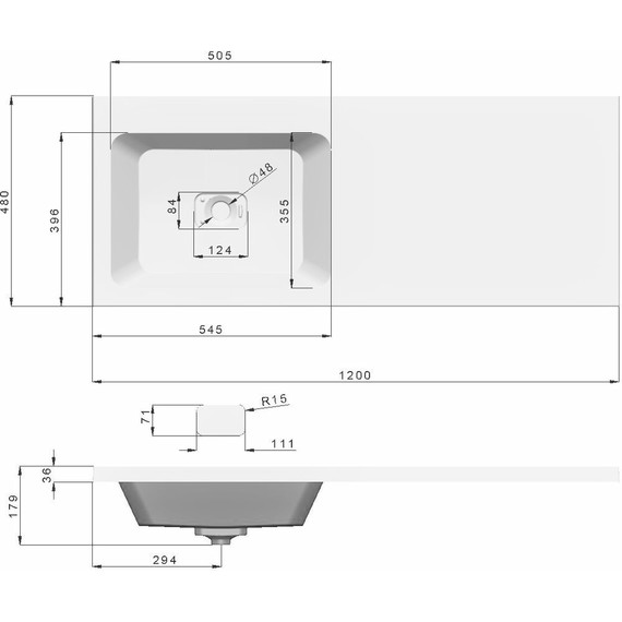 Тумба напольная с раковиной-столешницей Dreja Bona 120 см L 99.0451, белый глянцевый - фото 10
