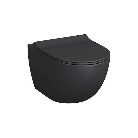Унитаз подвесной безободковый Vitra Sento 7748B083-0101, чёрный матовый, Цвет производителя: чёрный матовый - фото 