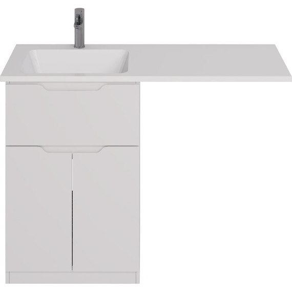 Тумба напольная с раковиной-столешницей Dreja Vega 120 см L 99.0450, белый глянцевый - фото 