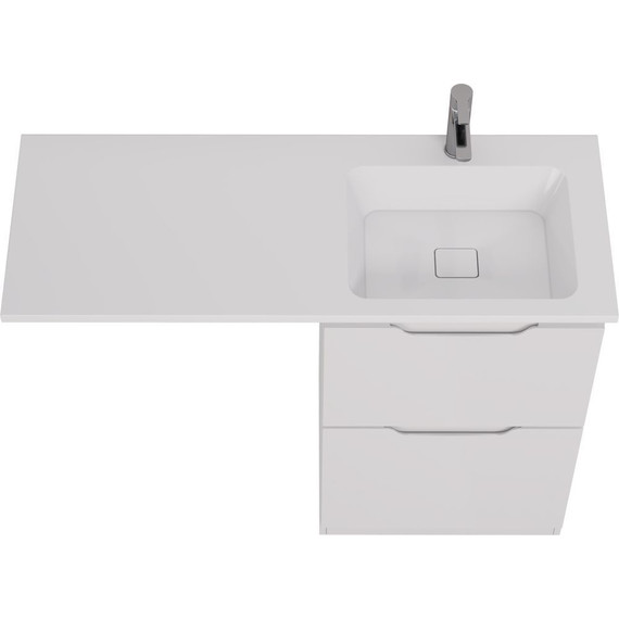 Тумба напольная с раковиной-столешницей Dreja Bona 120 см R 99.0451, белый глянцевый - фото 3