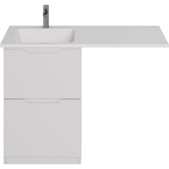 Тумба напольная с раковиной-столешницей Dreja Bona 120 см L 99.0451, белый глянцевый - фото 