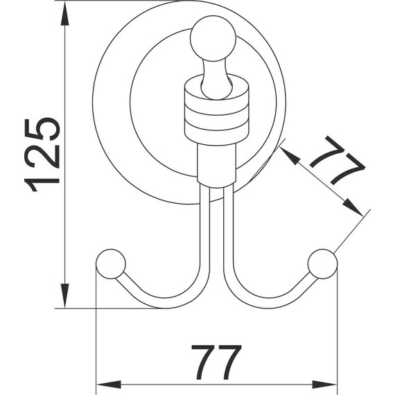 Двойной крючок Boheme Hermitage 10355, золото, Цвет производителя: золото - фото 2
