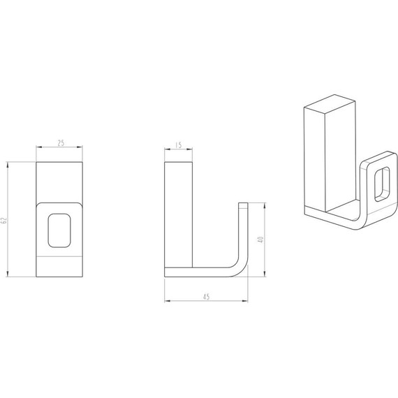 Крючок Boheme Q 10946-MG, matt gold, Цвет производителя: matt gold - фото 2