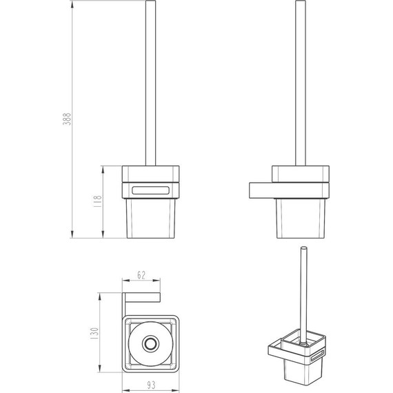 Ёршик для унитаза Boheme Q 10954-G-B, чёрный матовый, Цвет производителя: чёрный матовый - фото 2