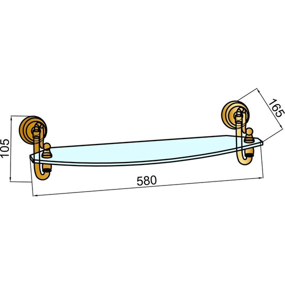 Стеклянная полка Boheme Medici 10607, бронза - фото 2