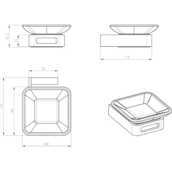Мыльница Boheme Q 10943-SGM, shine gun metal, Цвет производителя: shine gun metal - фото 2