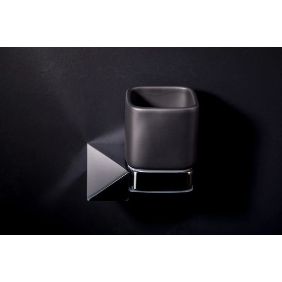 Стакан для зубных щеток Boheme New Venturo 10314-CR-B, black chrome, Цвет производителя: black chrome - фото 2