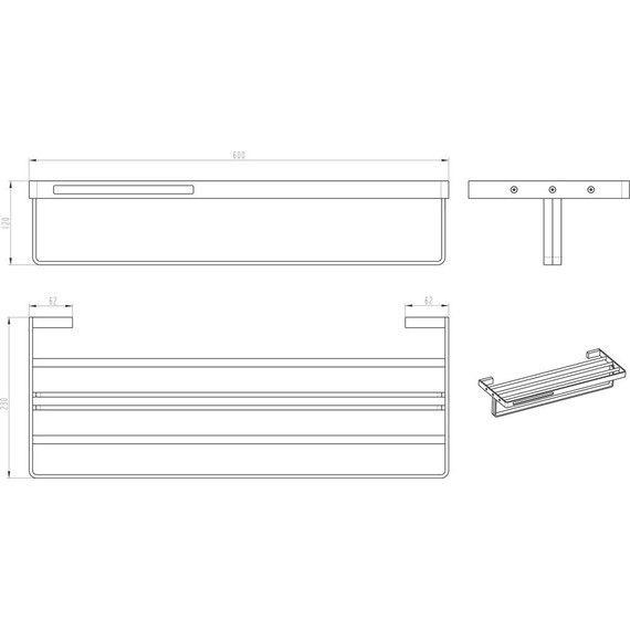 Полка для полотенец Boheme Q 10947-CR, chrome, Цвет производителя: chrome - фото 2
