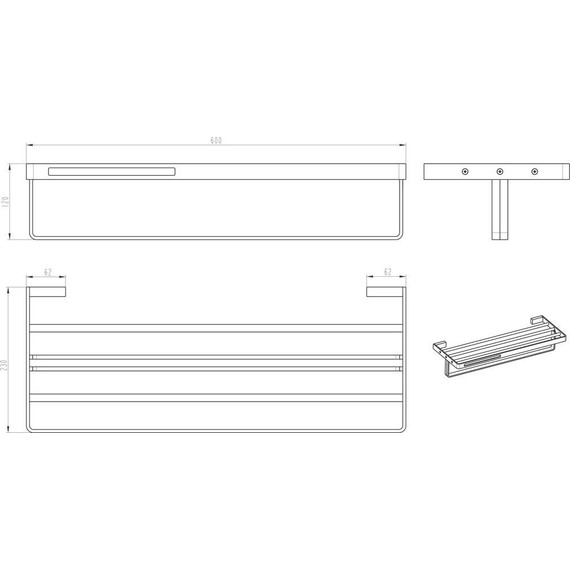 Полка для полотенец Boheme Q 10947-B, чёрный матовый, Цвет производителя: чёрный матовый - фото 2