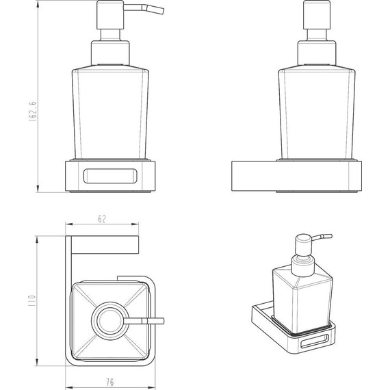 Дозатор для жидкого мыла Boheme Q 10957-NB, nickel brush, Цвет производителя: nickel brush - фото 2