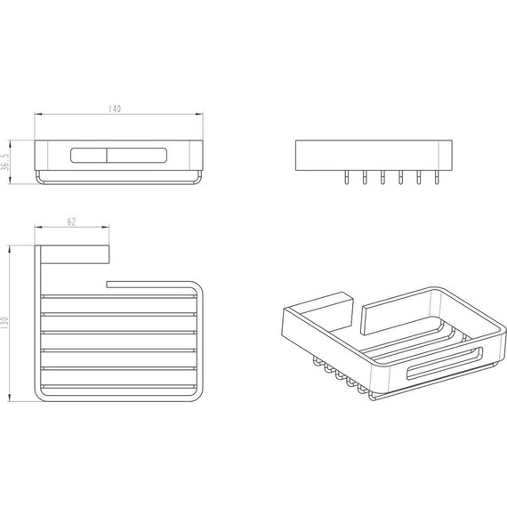 Мыльница Boheme Q 10959-SGM, shine gun metal, Цвет производителя: shine gun metal - фото 2
