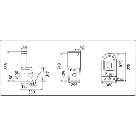 Унитаз-компакт CeramaLux Rimless K2170-1 с крышкой микролифт - фото 7