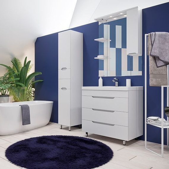 Тумба напольная с раковиной Mirsant Soho Quadro 100 см, белый - фото 5