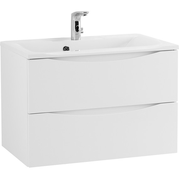 Тумба подвесная с раковиной BelBagno MARINO-750-2C-SO-BL-P 75 см, Bianco Lucido - фото 2