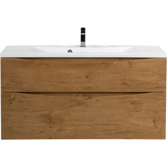 Тумба подвесная с раковиной BelBagno MARINO-H60-1100-2C-SO-RN-P 110 см, Rovere Nature - фото 