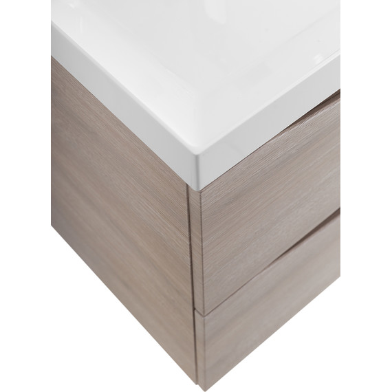 Тумба подвесная с раковиной BelBagno MARINO-700-2C-SO-RG-P 70 см, Rovere Grigio - фото 8