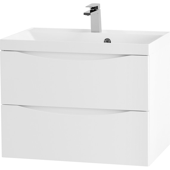 Тумба подвесная с раковиной BelBagno MARINO-600-2C-SO-BL-P 60 см, Bianco Lucido - фото 2