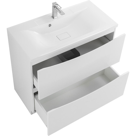 Тумба напольная с раковиной BelBagno MARINO-1000-2C-PIA-BL-P 100 см, белый - фото 5