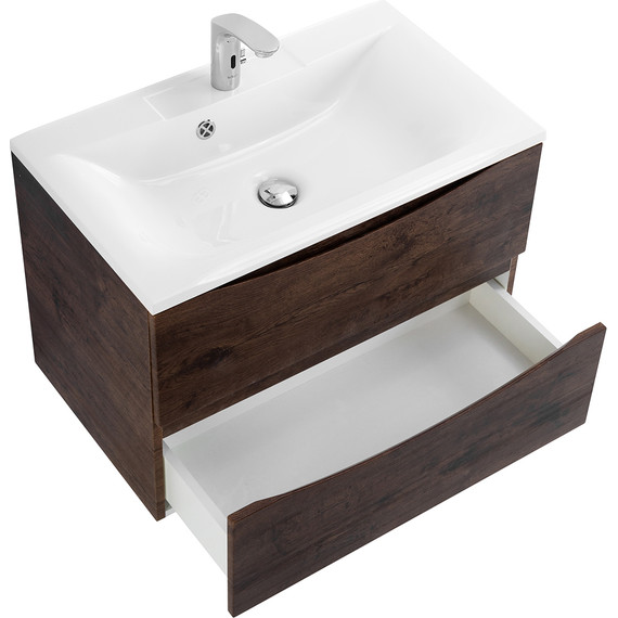 Тумба подвесная с раковиной BelBagno MARINO-650-2C-SO-RW-P 65 см, Rovere Moro - фото 3