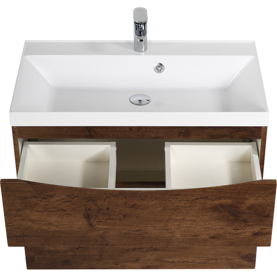 Тумба подвесная с раковиной BelBagno MARINO-H60-800-2C-SO-RW-P 80 см, Rovere Moro - фото 4