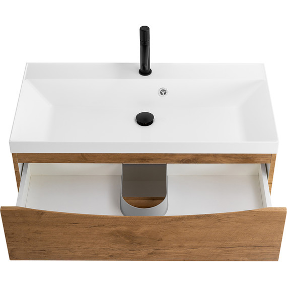 Тумба подвесная с раковиной BelBagno MARINO-800-2C-SO-RN-P 80 см, Rovere Nature - фото 7