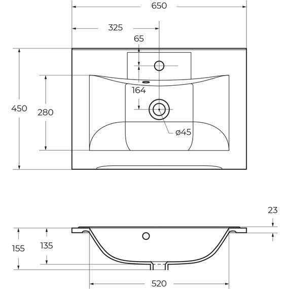 Тумба подвесная с раковиной BelBagno MARINO-650-2C-SO-BL-P 65 см, Bianco Lucido - фото 12