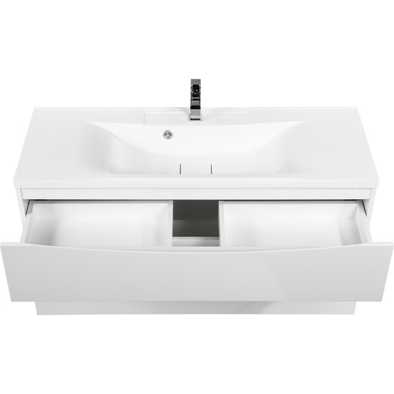 Тумба подвесная с раковиной BelBagno MARINO-H60-1200-2C-SO-BL-P 120 см, Bianco Lucido - фото 4