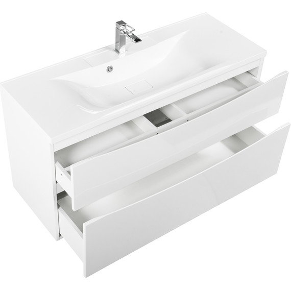Тумба подвесная с раковиной BelBagno MARINO-H60-1000-2C-SO-BL-P 100 см, Bianco Lucido - фото 5