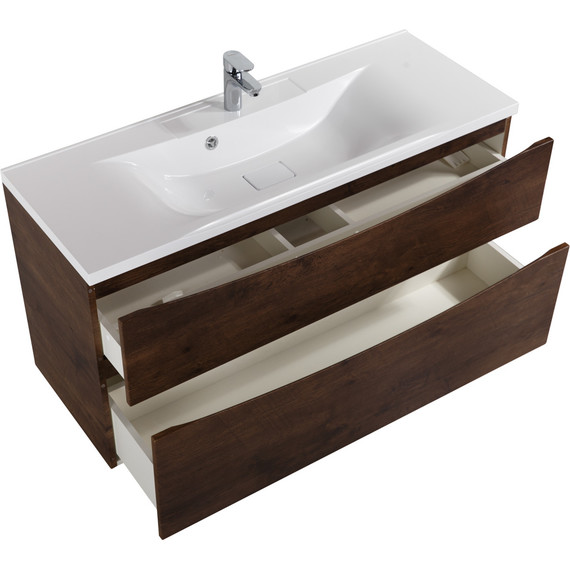 Тумба подвесная с раковиной BelBagno MARINO-H60-1100-2C-SO-RW-P 110 см, Rovere Moro - фото 6