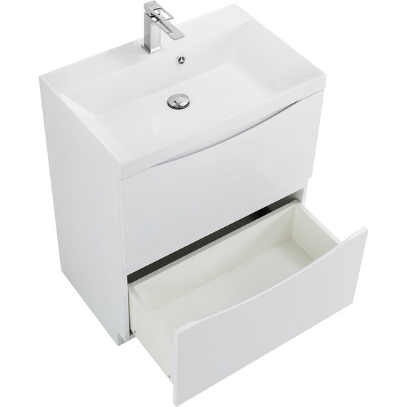 Тумба напольная с раковиной BelBagno MARINO-600-2C-PIA-BL-P 60 см, белый - фото 3