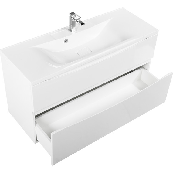 Тумба подвесная с раковиной BelBagno MARINO-H60-1000-2C-SO-BL-P 100 см, Bianco Lucido - фото 3