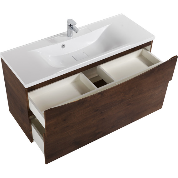 Тумба подвесная с раковиной BelBagno MARINO-H60-1100-2C-SO-RW-P 110 см, Rovere Moro - фото 5