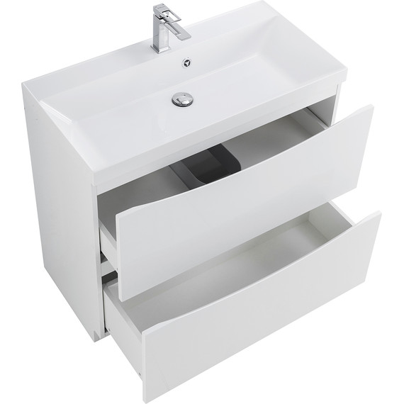 Тумба напольная с раковиной BelBagno MARINO-900-2C-PIA-BL-P 90 см, белый - фото 11